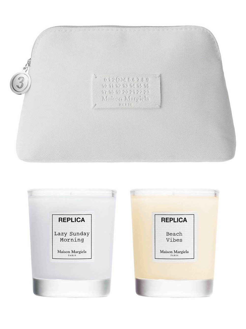 Maison Margiela Beauty White Pouch + 2 mini candles